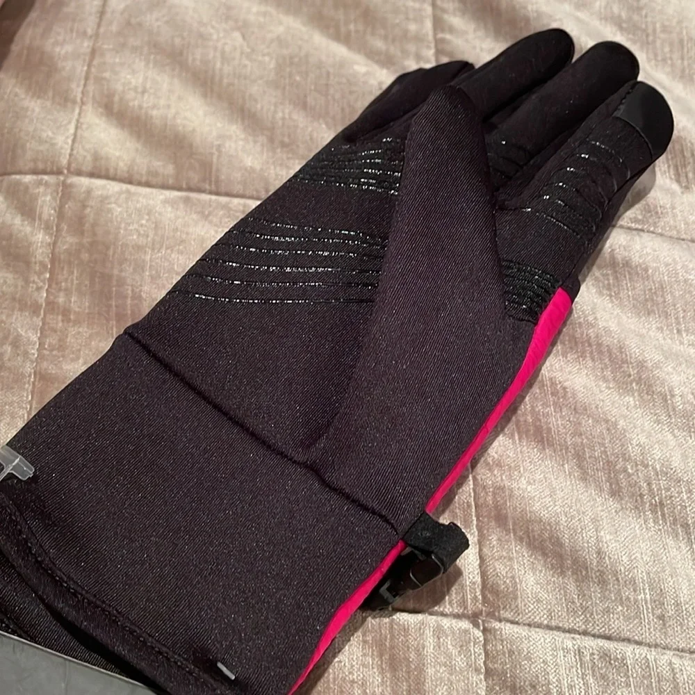 New! Bebe Sport Gloves pink & black l/xl
